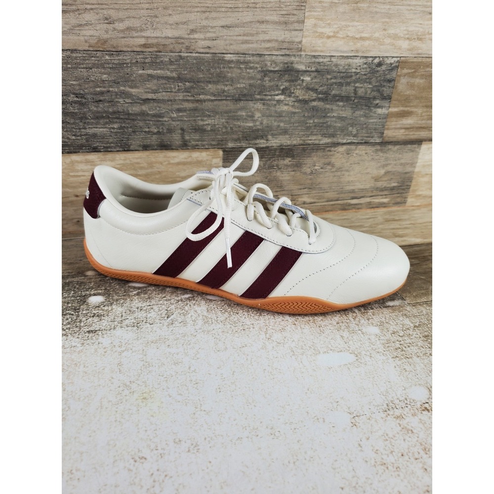 Adidas Grand Court Lo Womens Shoes Sz 9 M Off White Red Gum Lace Up Sneakers